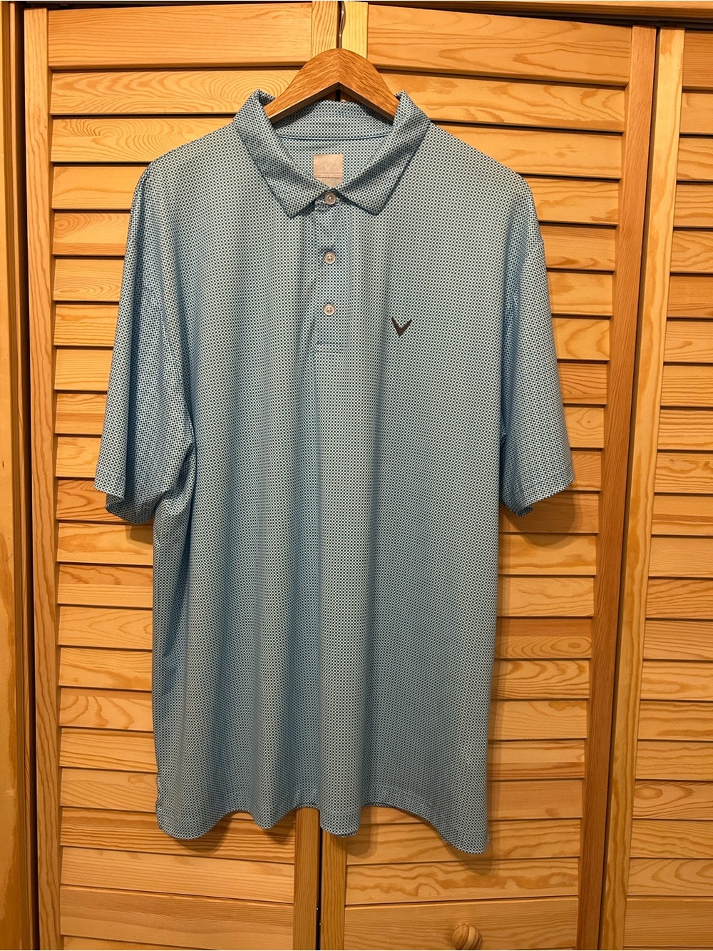 Callaway Light Blue Micro-Pattern Golf Polo